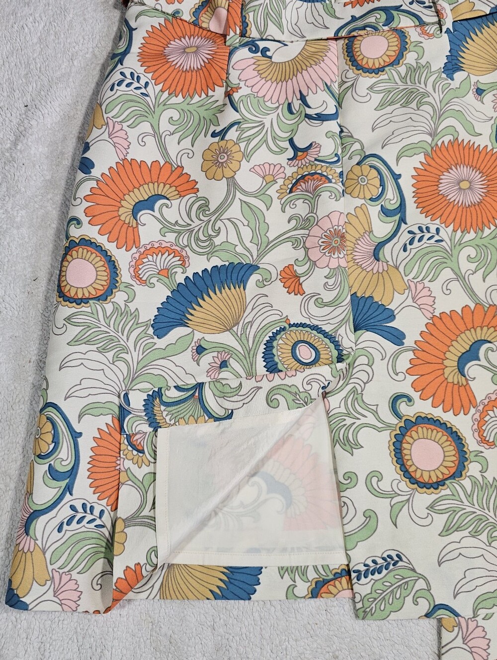 J. Crew Cream Multi Floral Tie-Waist Pencil Skirt - Picture 6 of 10